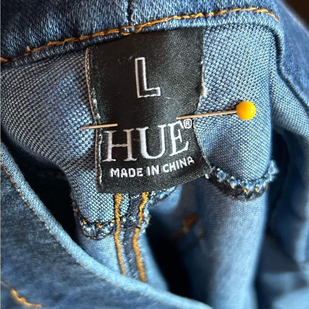 HUE Dark Blue stretch denim leggings / jeggings - Picture 3 of 7